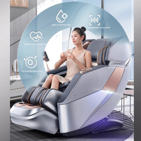 Fauteuil de massage professionnel grand format, corps entier, shiatsu, cuir PU, gravité zéro, avec Bluetooth et compresse chaude 8D