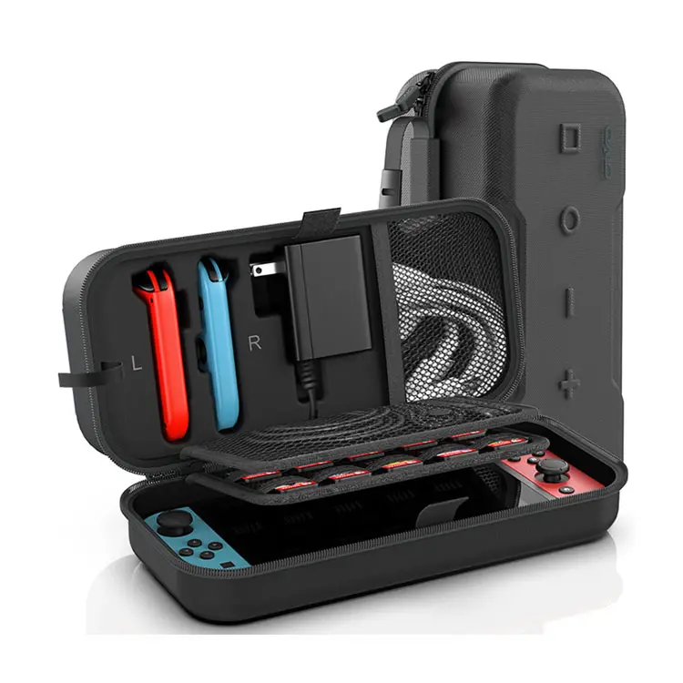 Estuche de viaje para interruptor portátil apto para Joy-Con y adaptador Estuche protector para interruptor de carcasa dura con 20 juegos