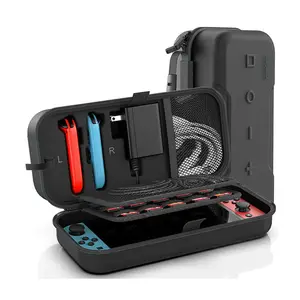 Portable Switch Travel Carry Case Fit for Joy-Con and Adapter Hard Shell Protective Switch Pouch Case with 20 Games