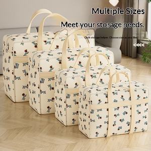 Sac de rangement matelassé à motif floral pour garçons, avec poignées renforcées, imperméable, anti-poussière, <span class=keywords><strong>en</strong></span> tissu non tissé, grande capacité, pour voyage et déménagement - Product Image 1