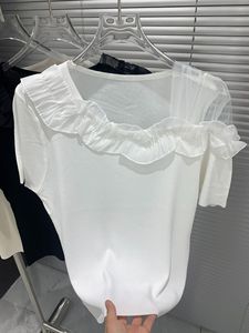 OUDINA Camicia Elegante da Donna con Maniche Corte Asimmetriche, T-Shirt Semplice in Tinta Unita per Signore - Product Image 4