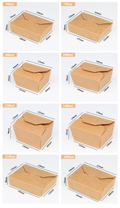 Caja de embalaje de alimentos para microondas de papel Kraft blanco biodegradable personalizado, juego de contenedores de almacenamiento de embalaje de comida rápida para llevar con tapas - Product Image 4
