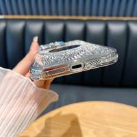 Coques de téléphone portable de luxe en TPU électroplaqué antichoc avec paillettes dégradées effet miroir, style Ins, pour iPhone 17/16 Pro Max/11-15 Plus pour fille