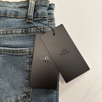 Étiquette volante personnalisée recyclable avec logo UV brillant pour vêtements, étiquette en papier pour mode et prêt-à-porter, étiquette volante imprimée avec cordon pour jeans