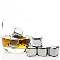 Meilleures ventes : Ensemble de pierres à whisky réutilisables en acier inoxydable de forme carrée, personnalisables avec logo, écologiques, pour fêtes et bars