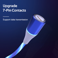 Populaire Multi Couleurs LED Câble De Charge Aimant Téléphone Câble De Charge 3 en 1 3A Câble De Charge Rapide