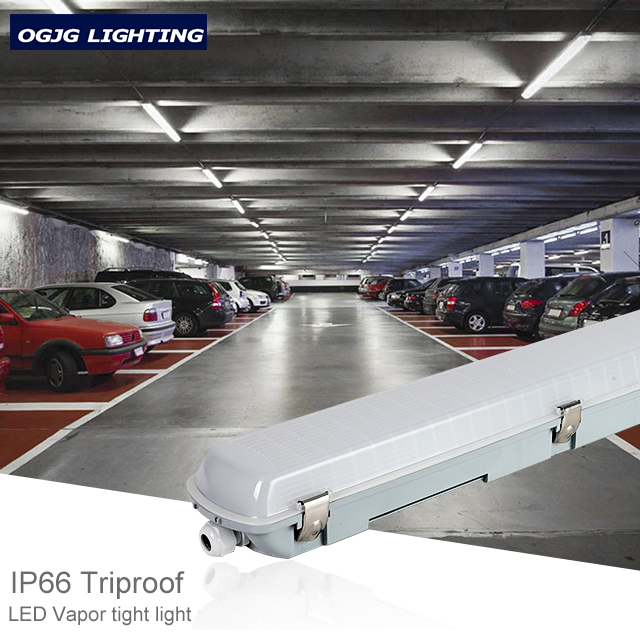 American market IP66 waterproof light 40w LED vapor tight linear tri proof fixture for garage warehouse