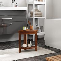 Tabouret de douche en teck massif Design moderne petit banc d'angle repose-pieds siège de bain en bois robuste assemblage facile jambes de rasage