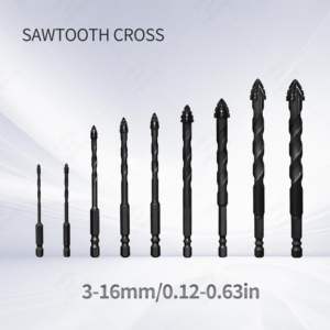 3-16mm di tungsteno cobalto dura in lega di quattro fessure seghettato punta a croce modello JCSZ-002 personalizzato dalla fabbrica cinese - Product Image 2