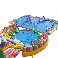 Équipement de parc aquatique pour enfants, grand parcours d'obstacles aquatiques gonflable en PVC pour l'extérieur, piscine mobile avec structure, toboggan aquatique tendance, Chine
