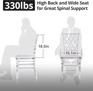 Chaise de salle à manger vintage moderne de haute qualité, transparente, avec dossier haut en maille acrylique, nouvelle arrivée pour mariages intérieurs et extérieurs - Product Image 3