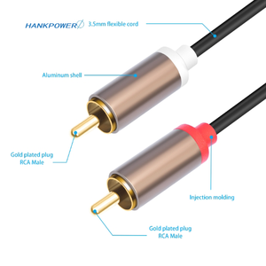 Alta qualidade <span class=keywords><strong>RCA</strong></span> cabo de áudio 2 <span class=keywords><strong>RCA</strong></span> para 2 <span class=keywords><strong>RCA</strong></span> 24K banhado a ouro macho para macho cabo de áudio 1m 2m 3m - Product Image 3