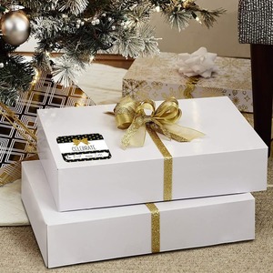 12 white <b>gift</b> <b>boxes</b> with lids, used for packaging <b>large</b> clothes and customizable for various scenarios - Product Image 4