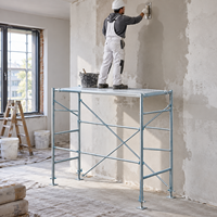 Échafaudage en acier galvanisé avec planches en acier perforées, base stable et robuste pour plateforme de travail de construction