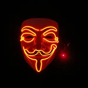 Masker Wajah Elektronik Led, Topeng Pesta Halloween Wajah Penuh Neon Glo 2021