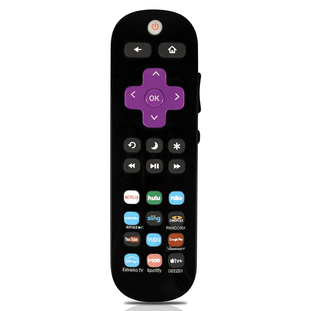 שלט רחוק חכם אוניברסלי RC290 מתאים ל-Roku TV מקל קופסא קרטון CE מכשירי חשמל ביתיים LED בקרת מגע, צבע שחור