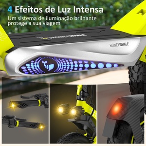 <span class=keywords><strong>Trottinette</strong></span> <span class=keywords><strong>électrique</strong></span> T8Max, entrepôt Brésil, double moteur 2000W, 20Ah, pneus tout-terrain 12 pouces, double suspension, pliable, phare LED - Product Image 5