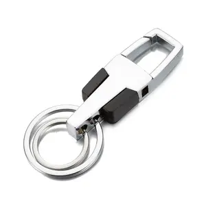 Hot Selling Zinc Alloy Key Chain with 2 Key Rings Home Office Car Keychain with Two Keyring Key Holder for Men Women Gift