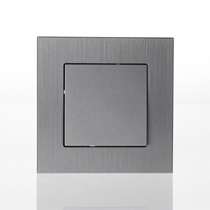 Thiết kế sang trọng hiện đại chải nhôm ánh sáng chuyển đổi bảng điều khiển duy nhất chuyển đổi nhà 1 gang Vàng grey đen châu Âu tường chuyển đổi - Product Image 1