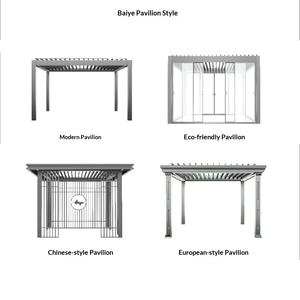 Pérgola de <span class=keywords><strong>Aluminio</strong></span> 6063 T5 <span class=keywords><strong>para</strong></span> Jardín, Kit de Pérgola Metálica Independiente de Gran Tamaño Personalizable con Persianas Enrollables Resistentes al Viento - Product Image 3