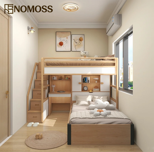 Cama litera compacta refinada con solución inteligente para dormir compartido, ideal para habitaciones infantiles, hostales familiares y proyectos de dormitorios. - Product Image 2