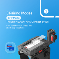 MEFERI MS300R Mini Lector de Códigos QR con Anillo para Dedo, Escáner de Códigos de Barras 2D, Escáner de Códigos QR Inalámbrico con NFC