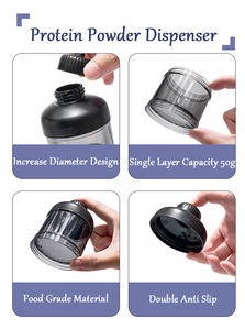 Sport-Pulver-Spender mit Fächern und tragbarem Schlüsselanhänger | <span class=keywords><strong>3</strong></span>-lagiger transparenter Behälter für Fitness & Küchenaufbewahrung - Product Image 4