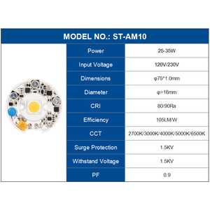 AC Cob <span class=keywords><strong>Led</strong></span> <span class=keywords><strong>Chip</strong></span> <span class=keywords><strong>120V</strong></span> 220V Módulo 3000K 4000K 5000K 6000K 105LM/W 75*1,0mm Alto Cri 80/90 para Tracklight Grille Light Downlight - Product Image 3