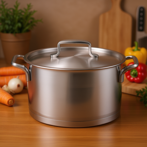 Meat Pot Crete Stainless Steel Roasting <b>Pan</b> With Lid For Cooking Meat And Vegetables - Product Image 3