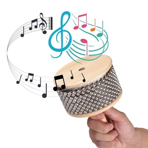 Instrumento Musical <span class=keywords><strong>de</strong></span> percusión <span class=keywords><strong>de</strong></span> madera Cabasa, cadena con cuentas <span class=keywords><strong>de</strong></span> Metal y cilindro, agitador <span class=keywords><strong>de</strong></span> mano <span class=keywords><strong>Pop</strong></span> para <span class=keywords><strong>banda</strong></span> <span class=keywords><strong>de</strong></span> aula, tamaño mediano - Product Image 5