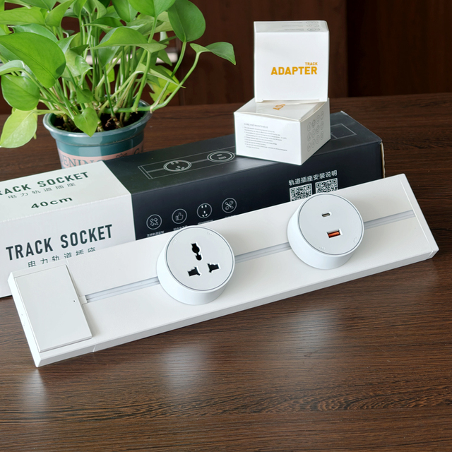 KSQ  Wholesale Durable EU/UK/US/Brazilian Rail Track Socket for Kitchen Office Removable Wall-Mounted Socket with USB