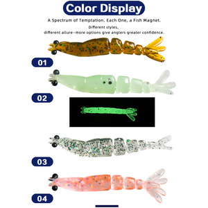Señuelo artificial biomimético multisegmentado de camarón de 6 cm y 1,3 g para pesca de lubina, señuelos de fondo YJL194 - Product Image 3