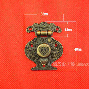 Hebilla de Aleación Antigua de 38x48mm para Caja de Madera, Herraje Decorativo - Product Image 1