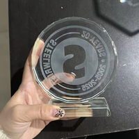 Plaque en cristal transparent vierge en gros, gravée sur mesure, pour trophée de compétition scolaire, récompense, souvenir