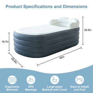 Matelas de massage à bulles <span class=keywords><strong>gonflable</strong></span> <span class=keywords><strong>pour</strong></span> baignoire avec pompe à air et télécommande, <span class=keywords><strong>spa</strong></span> portable <span class=keywords><strong>pour</strong></span> bain chaud ou bain froid - Product Image 6