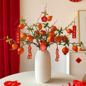 Branche de grenade artificielle Muyu Chronicles, rouge orangé, en mousse plastique réaliste, pour décoration de salon et de table - Product Image 3