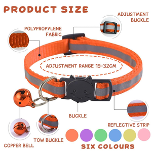 Collier Réfléchissant Réglable pour Chat en Gros, Couleurs Assorties - Product Image 2
