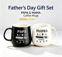 Ensemble de tasses à café en céramique TUZELIYA pour maman et papa, cadeau pour les parents, 350 ml, noir et blanc, passe au micro-ondes, annonce de grossesse, baby shower