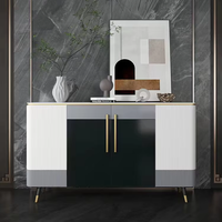 Meuble de rangement d'entrée moderne de luxe haut de gamme en acier inoxydable et bois de manguier, réglable, pour salon, 2-4 compartiments