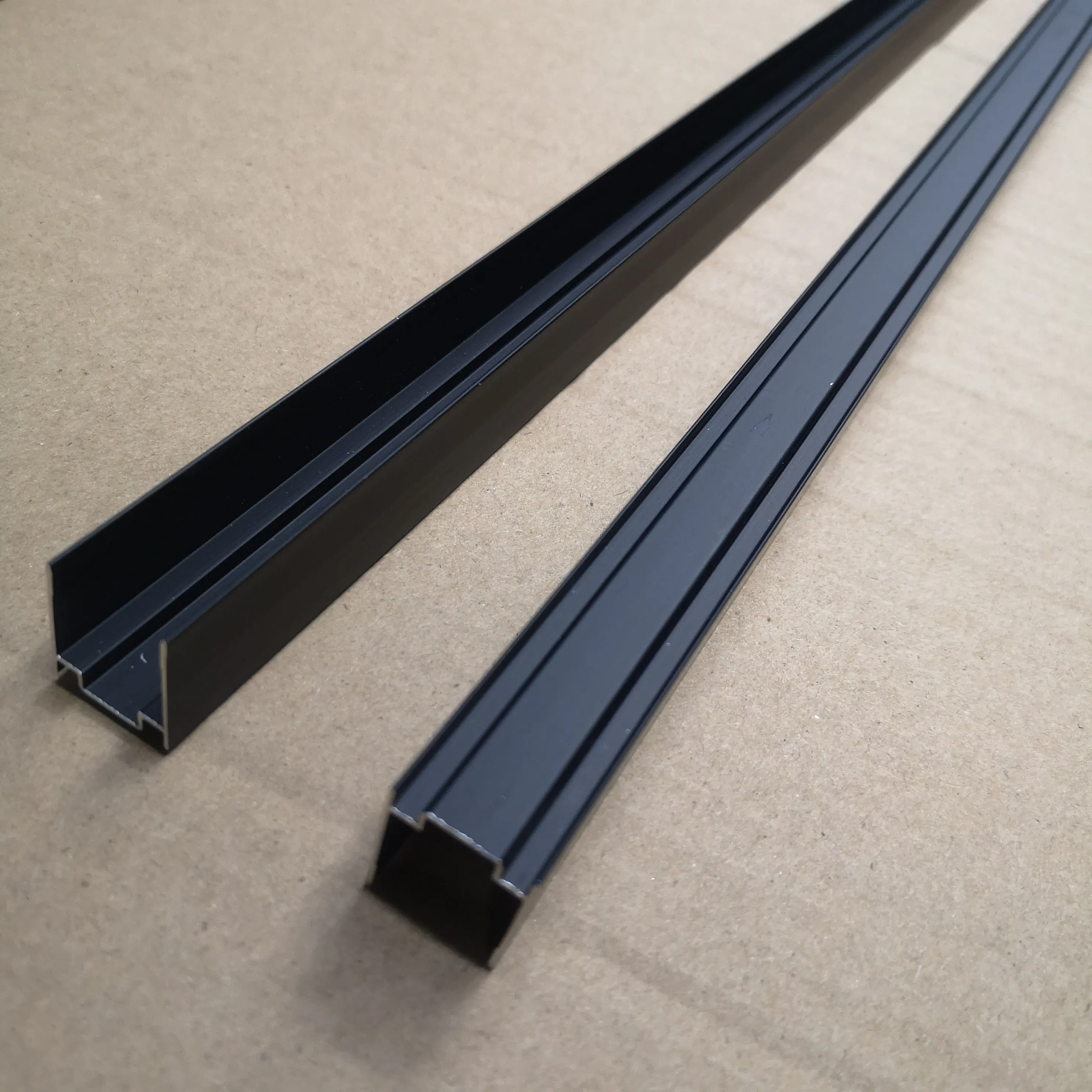 Custom made Black anodized Aluminum track outdoor wall mounting black frames profile for LED Strips