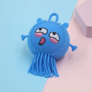 Jincan Macaron Colorful TPR Octopus LED <b>Glitter</b> Aquarium Animals Cute Smile Anti-Stress Toy 15x10cm Boys Girls Anxiety Relief - Product Image 4