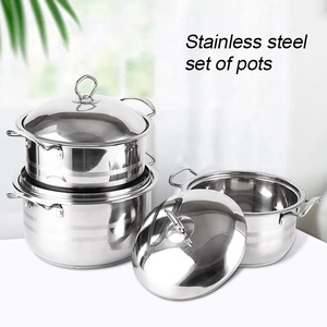 Bán Hot <span class=keywords><strong>Cookware</strong></span> Set cảm ứng nồi súp nồi thép không gỉ lớn nấu ăn nồi Set với nắp - Product Image 3