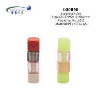 Vente en gros de tubes de gloss à lèvres en forme de dés de 3 ml, flacons vides transparents en PETG pour huile à lèvres avec applicateur, contenants cosmétiques portables, commande en gros
