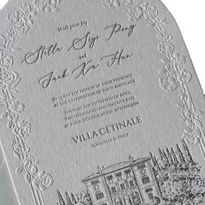 Invitación de Boda Impresa en Letterpress de Marca, Juego de Empaque de Cartón Personalizado para Proveedores de Bodas, Compra al por Mayor - Product Image 2