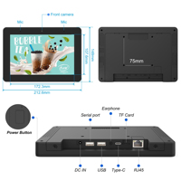 Tablette Android 11 WF8058T avec écran tactile LCD mural de 8 pouces, utilisation professionnelle, 2+16 Go, NFC en option pour la publicité dans les toilettes