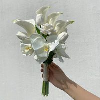Fleurs artificielles classiques et durables en soie, type lys calla, pour mariage, fleurs de main pour la mariée et le marié, provenant de Chine continentale