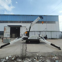 Mini-grue araignée de 3 tonnes avec stabilisateurs de nivellement, ventouse à vide, grue sur chenilles pour la manutention de panneaux, pour des travaux de superposition sécurisés