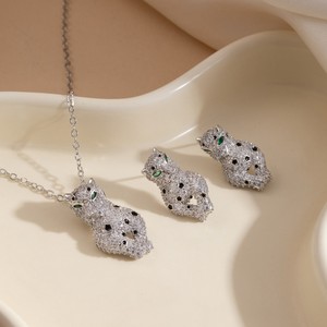 Collar con colgante de leopardo, oro, circonita, amuleto de animal, joyería de moda para mujer - Product Image 2