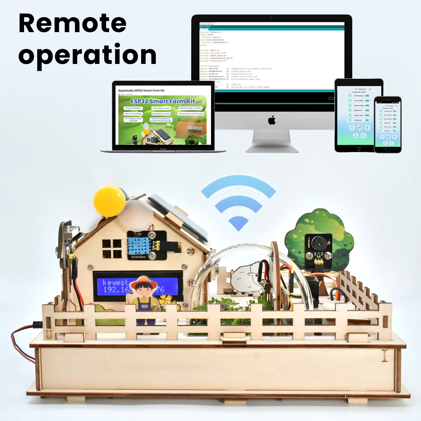 Arduino Scratch 3.0 grafik programlama DIY elektronik robotlar için Keyestudio ESP32 IoT akıllı çiftlik başlangıç kiti