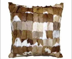 MWFur Fashion household products Genuine Mink Fur Pillow Fur Cushion Fashion Home Pillow Cover Natural Fur Pillow Case Patchwork